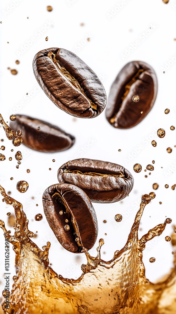 Coffee Beans Splash Dynamic Brown Amber Beverage Drink Food Coffee Beans Splash Dynamic Brown Amber Beverage Drink Food