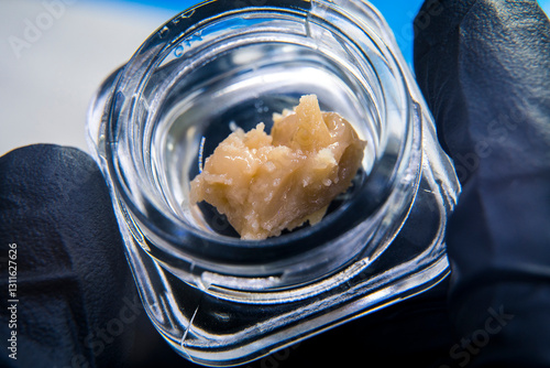 Wedding Pie Cannabis Live Rosin Gram, Black Gloves