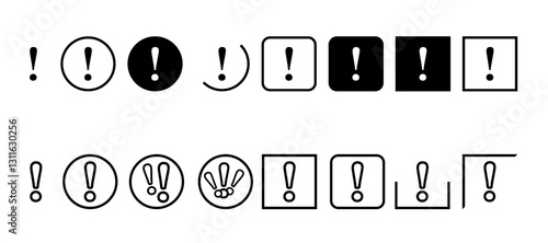 Exclamation mark icon. Exclamation mark symbol on isolated white background