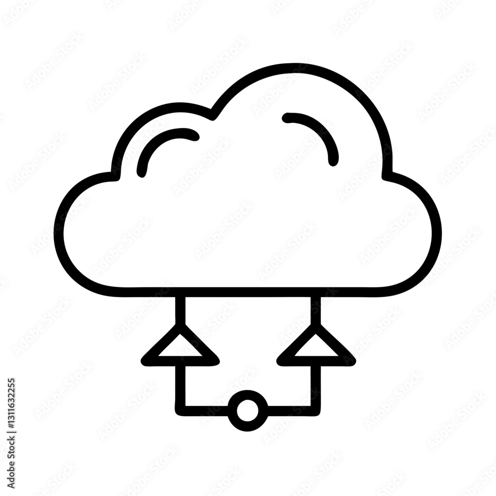 cloud storage icon, cloud storage line art - simple line art of cloud storage, perfect for cloud storage logos and icons cloud storage icon, cloud storage line art - simple line art of cloud storage, perfect for cloud storage logos and icons