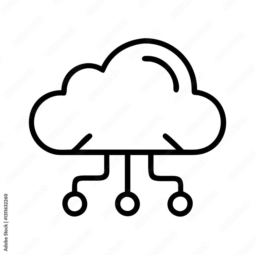 cloud computing icon, cloud computing line art - simple line art of cloud computing, perfect for cloud computing logos and icons cloud computing icon, cloud computing line art - simple line art of cloud computing, perfect for cloud computing logos and icons