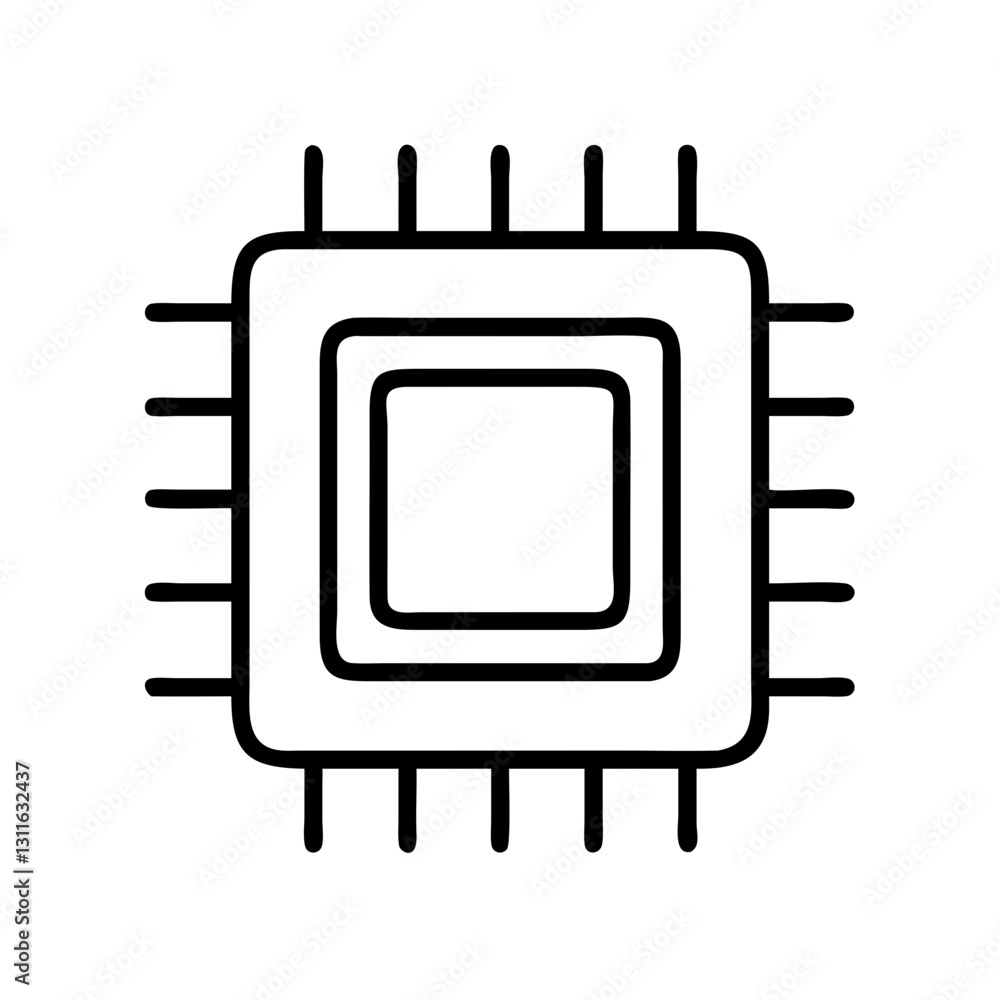 cpu chip icon, cpu chip line art - simple line art of cpu chip, perfect for cpu chip logos and icons cpu chip icon, cpu chip line art - simple line art of cpu chip, perfect for cpu chip logos and icons