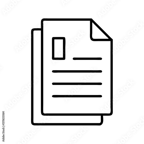 document icon, document line art - simple line art of document, perfect for document logos and icons