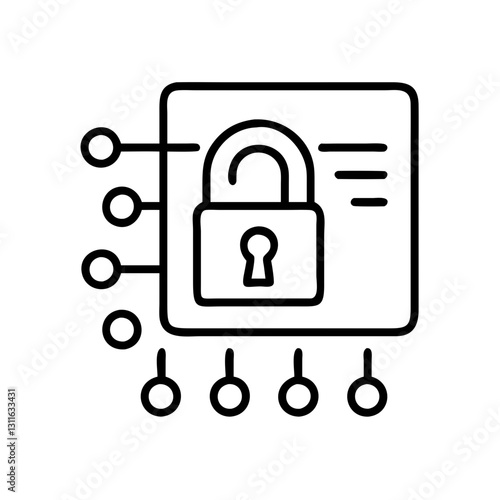 encryption icon, encryption line art - simple line art of encryption, perfect for encryption logos and icons