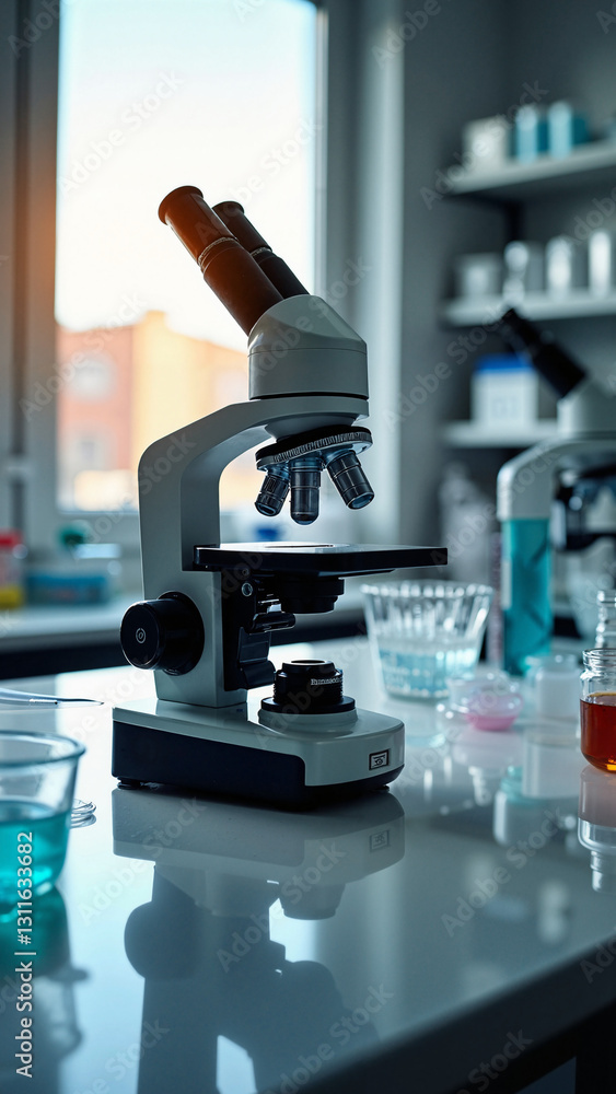 High-Resolution Stock Photo of a State-of-the-Art Microscope in a Modern Laboratory Setting for Educational and Scientific Use High-Resolution Stock Photo of a State-of-the-Art Microscope in a Modern Laboratory Setting for Educational and Scientific Use