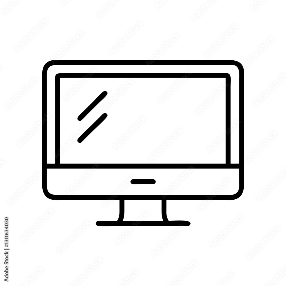 monitor icon, monitor line art - simple line art of monitor, perfect for monitor logos and icons monitor icon, monitor line art - simple line art of monitor, perfect for monitor logos and icons
