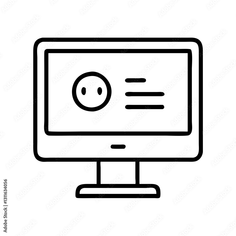 monitor icon, monitor line art - simple line art of monitor, perfect for monitor logos and icons monitor icon, monitor line art - simple line art of monitor, perfect for monitor logos and icons