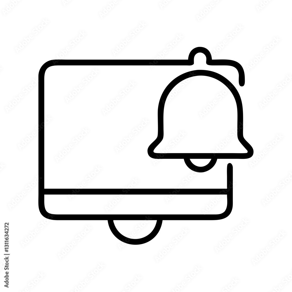 Fototapeta premium notification icon, notification line art - simple line art of notification, perfect for notification logos and icons