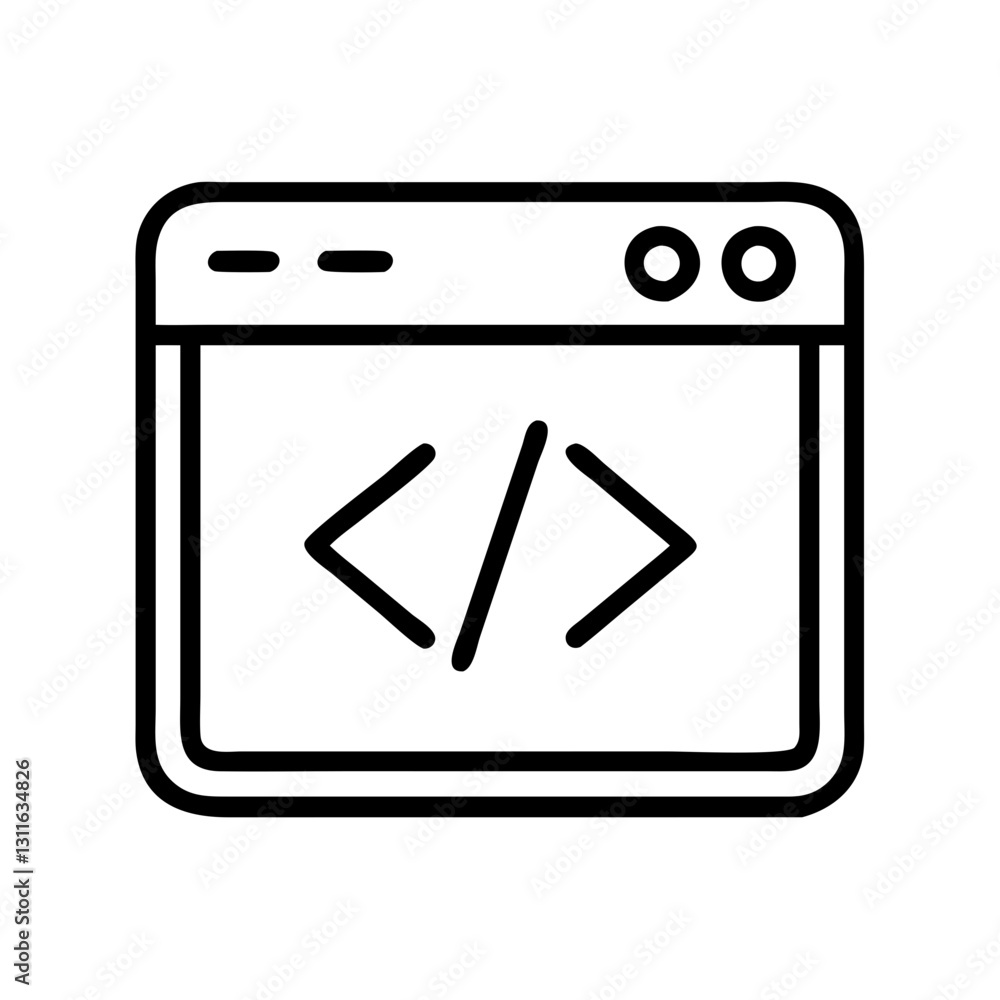 programming icon, programming line art - simple line art of programming, perfect for programming logos and icons programming icon, programming line art - simple line art of programming, perfect for programming logos and icons
