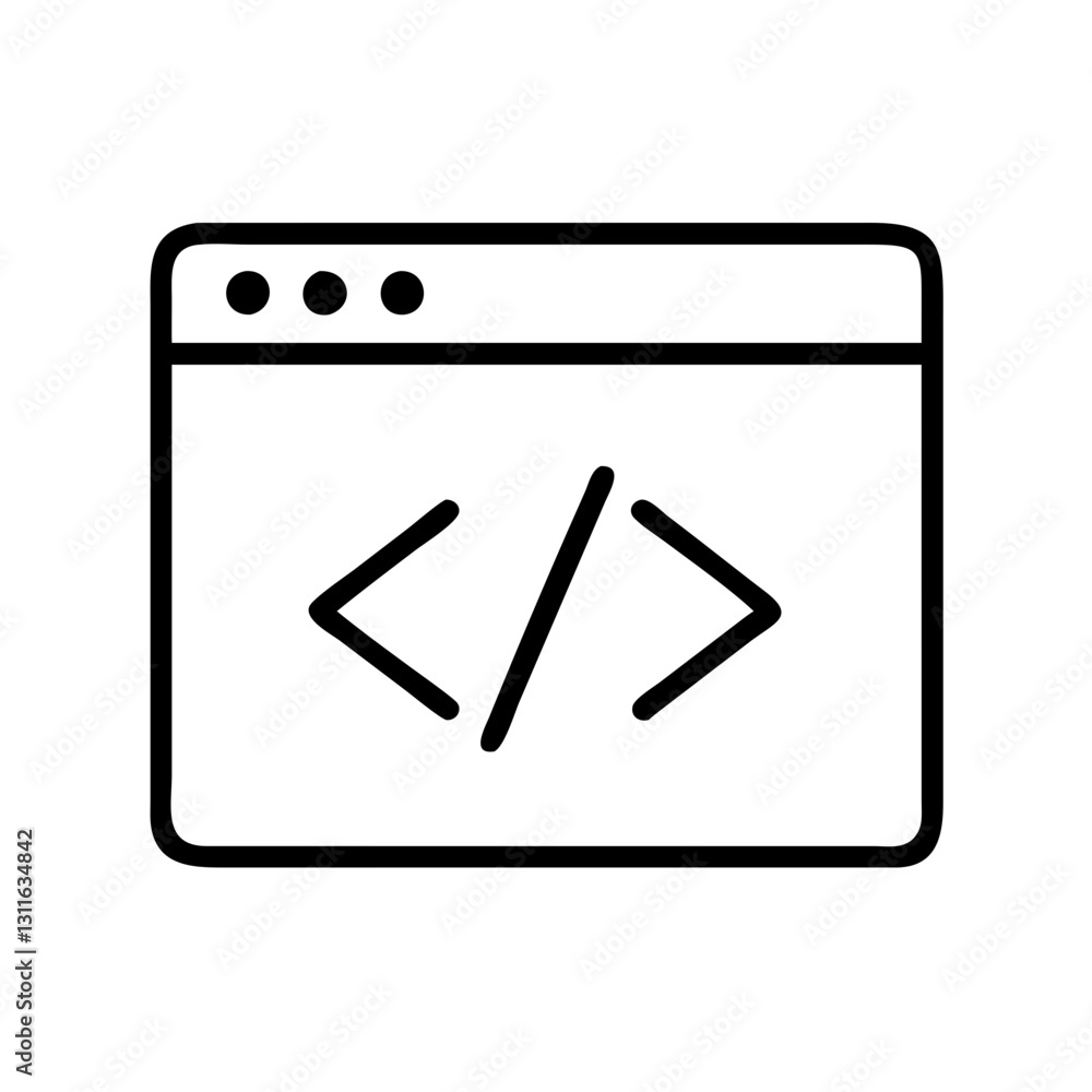 programming icon, programming line art - simple line art of programming, perfect for programming logos and icons programming icon, programming line art - simple line art of programming, perfect for programming logos and icons