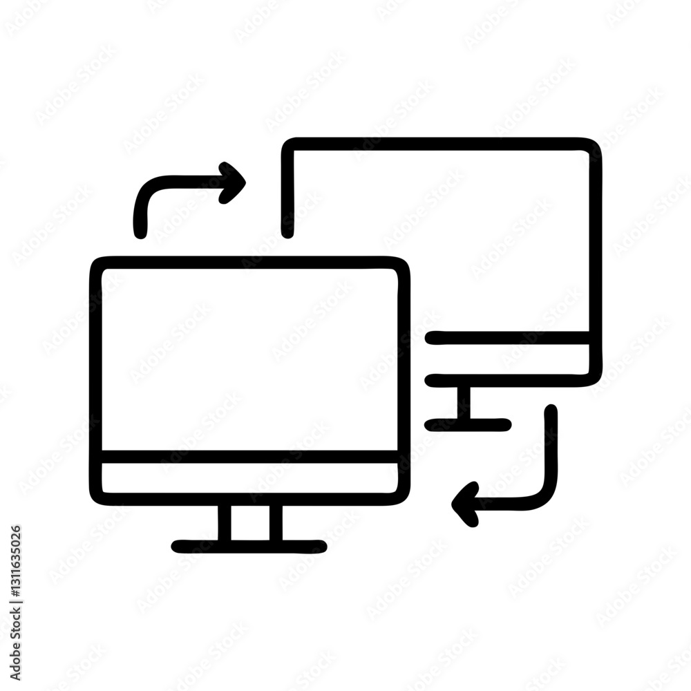 screen sharing icon, screen sharing line art - simple line art of screen sharing, perfect for screen sharing logos and icons screen sharing icon, screen sharing line art - simple line art of screen sharing, perfect for screen sharing logos and icons