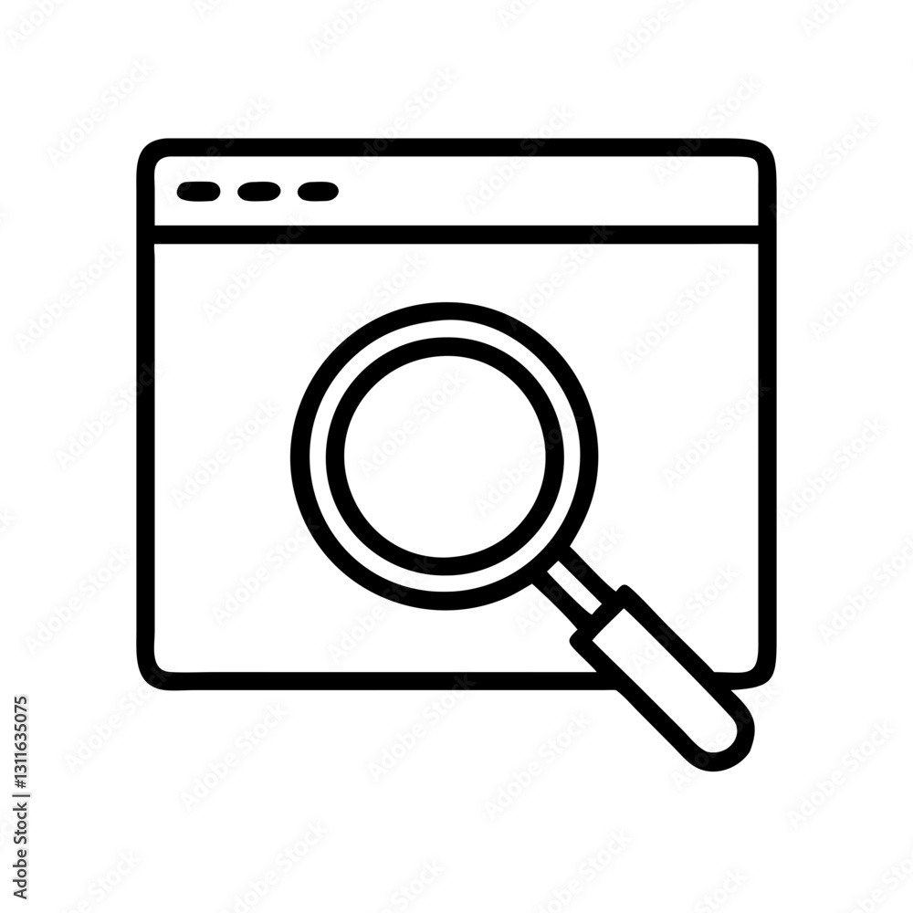 search engine icon, search engine line art - simple line art of search engine, perfect for search engine logos and icons search engine icon, search engine line art - simple line art of search engine, perfect for search engine logos and icons
