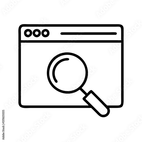 search engine icon, search engine line art - simple line art of search engine, perfect for search engine logos and icons