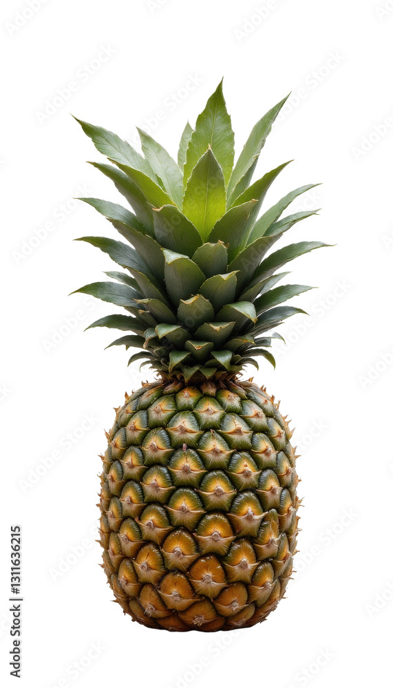 Fresh Pineapple with Green Leaves on Transparent Background Fresh Pineapple with Green Leaves on Transparent Background