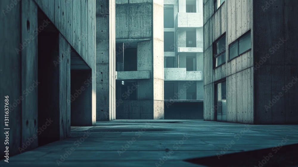 A dark, empty city street with a few buildings in the background. Scene is somber and lonely A dark, empty city street with a few buildings in the background. Scene is somber and lonely