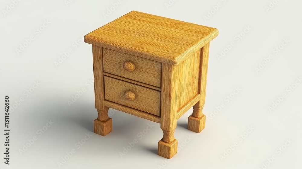 A simple wooden coffee table with two drawers, designed in a minimalist style, displayed on a white background A simple wooden coffee table with two drawers, designed in a minimalist style, displayed on a white background