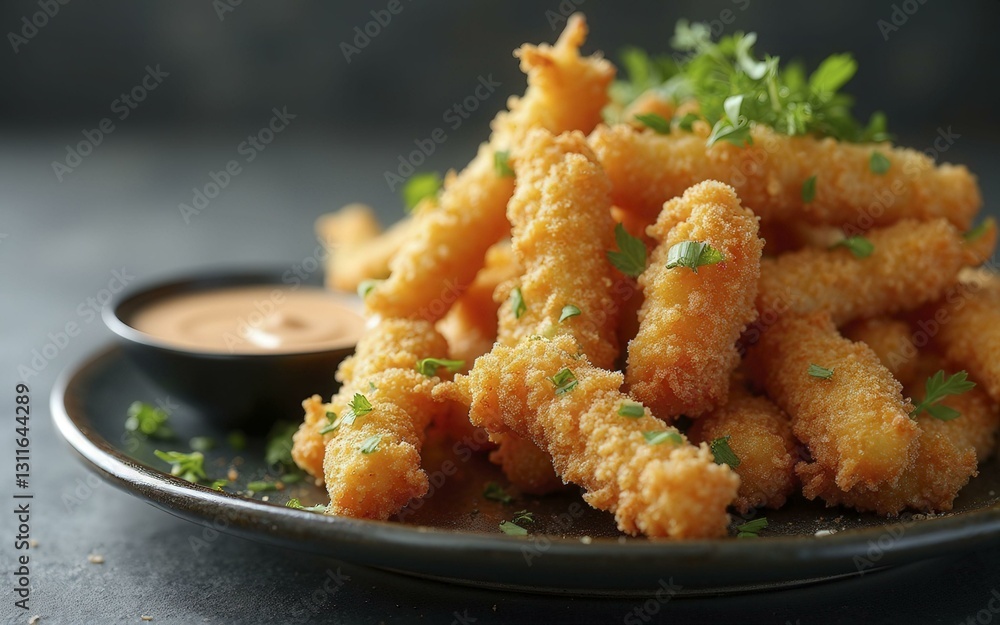 Crispy Fried Zucchini Fritters with Parsley and Creamy Dipping Sauce Crispy Fried Zucchini Fritters with Parsley and Creamy Dipping Sauce