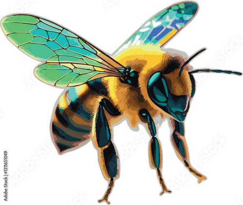 A stunning bee is flying vector art 
