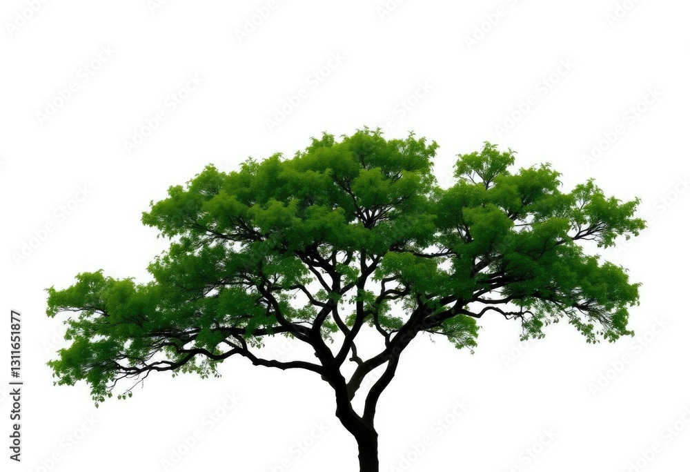 Single, majestic tree silhouetted against a pure white backdrop, serene, spring Single, majestic tree silhouetted against a pure white backdrop, serene, spring