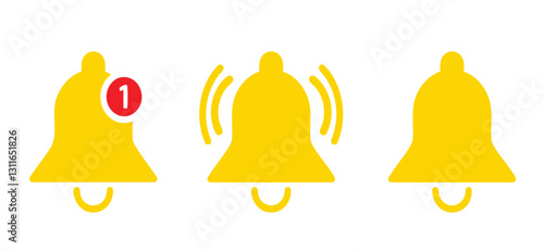 Notification icon template in black or bell ring vector