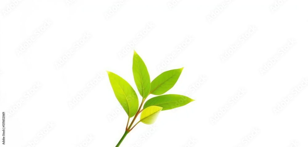 Single vibrant green plant, isolated on pure white backdrop, single plant, white background Single vibrant green plant, isolated on pure white backdrop, single plant, white background