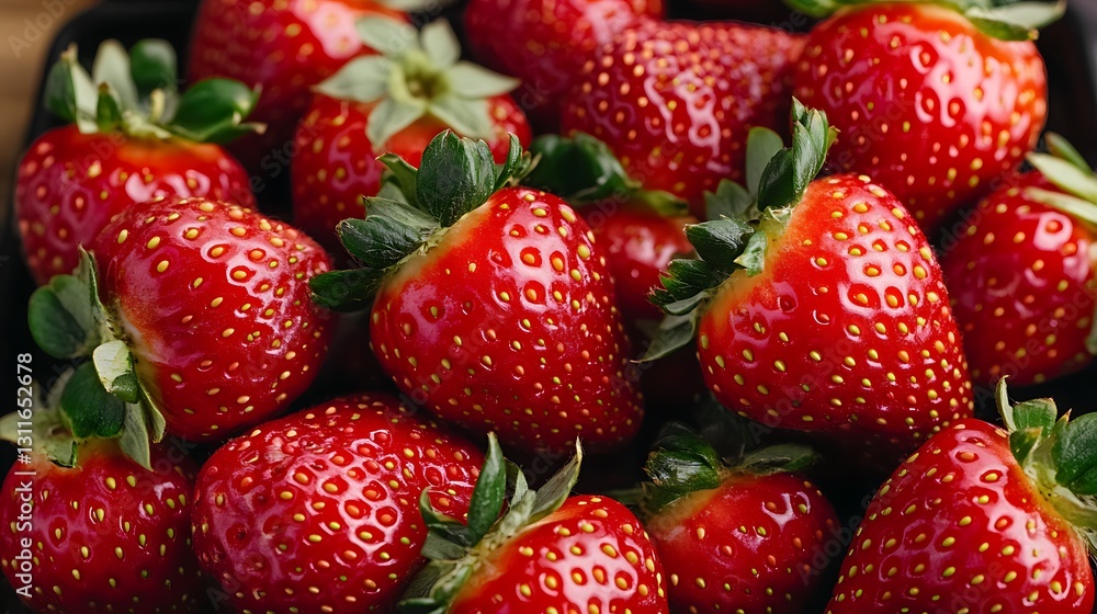 Fresh ripe strawberries, close-up, with blurred wood in background. Use for food advert/recipe Fresh ripe strawberries, close-up, with blurred wood in background. Use for food advert/recipe