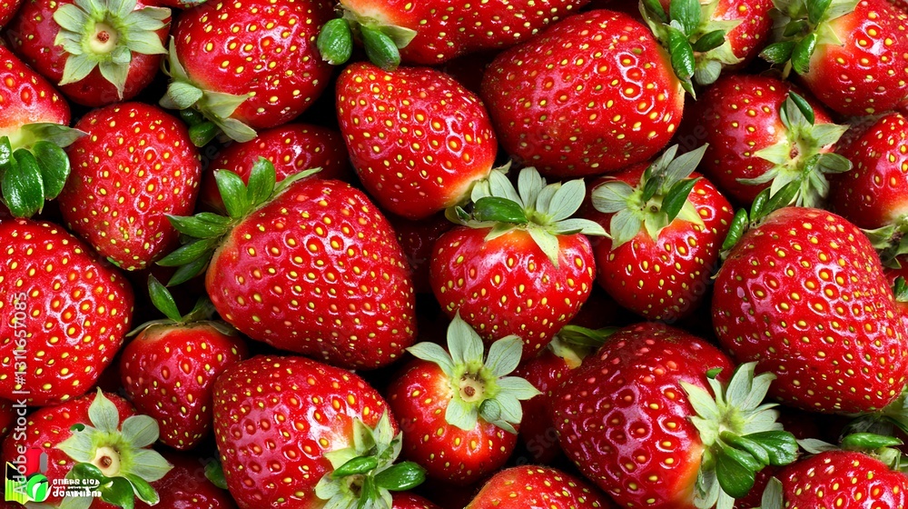 Close up pile of strawberries. Background blur. Use healthy eating, dessert, food product Close up pile of strawberries. Background blur. Use healthy eating, dessert, food product