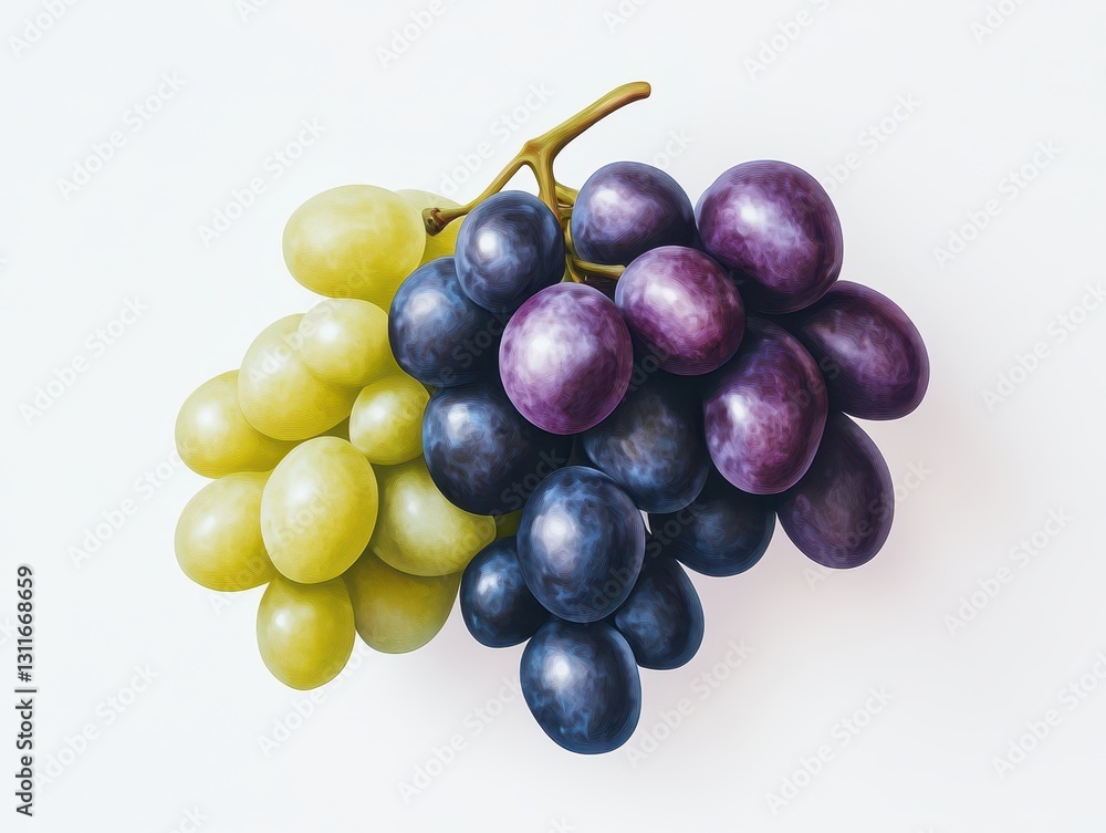 Fototapeta premium Bunch of Grapes Isolated on White Background
