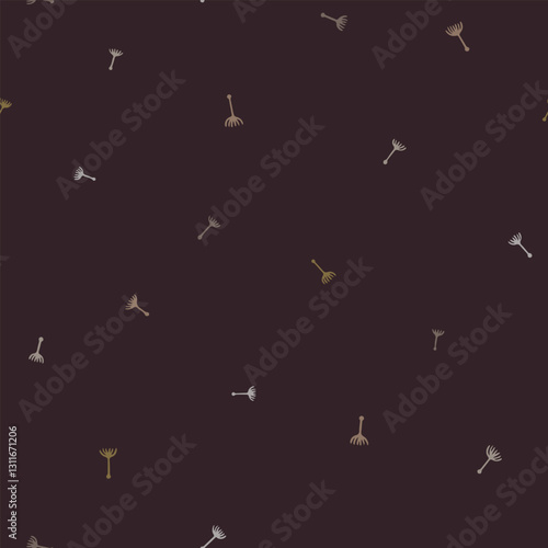 Wallpaper Mural Seamless Dandelion Seeds Pattern on Dark Brown Background Torontodigital.ca