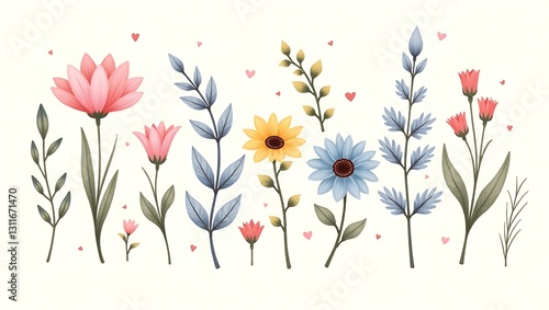 white background png flowers