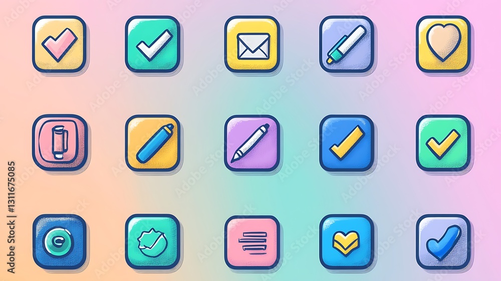 Colorful app icons set. Colorful app icons set.