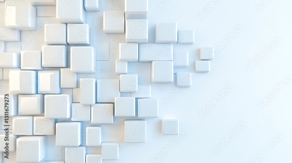 Abstract 3D Render White Cubes Texture Geometric Background Modern Design Abstract 3D Render White Cubes Texture Geometric Background Modern Design