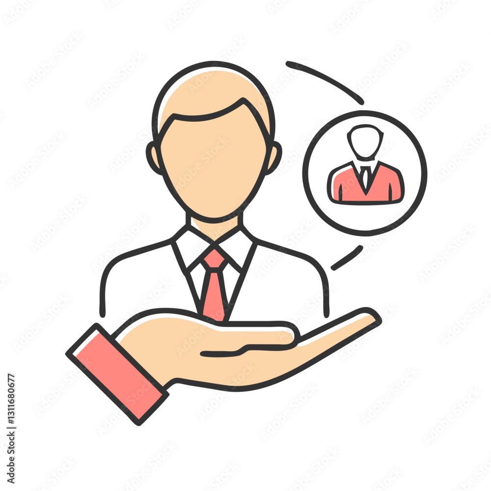 Businessman with recruitment concept icon Businessman with recruitment concept icon