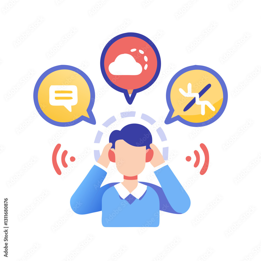 Person holding head with overwhelming thoughts Person holding head with overwhelming thoughts