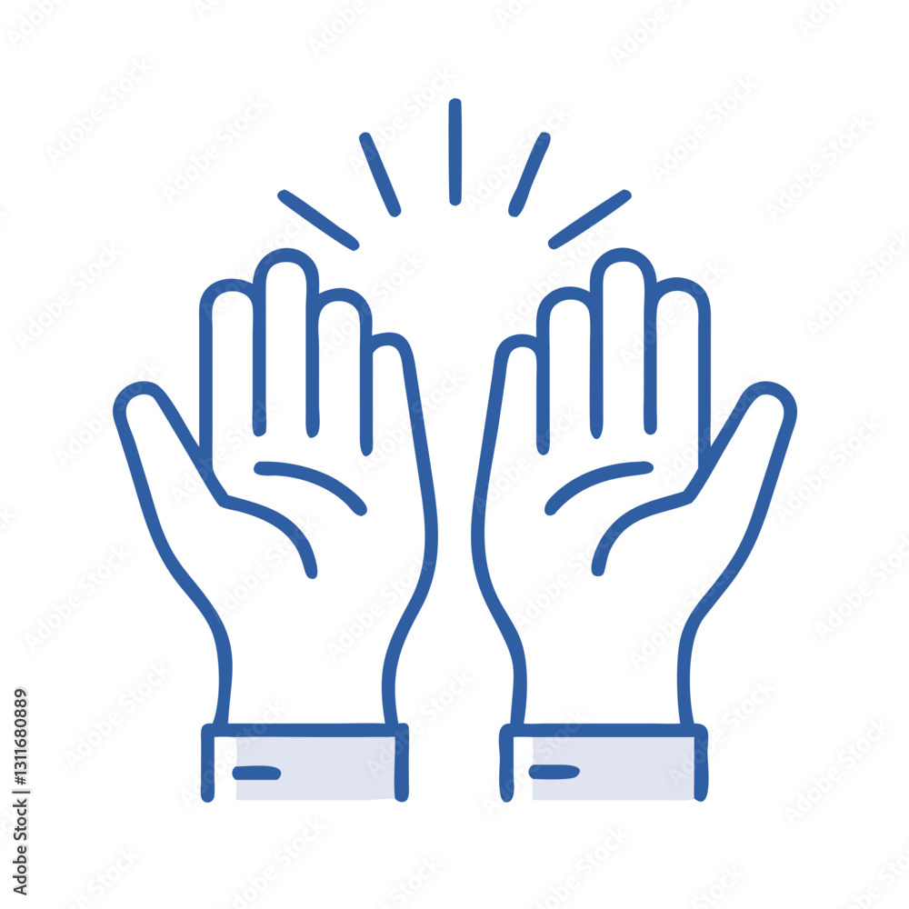 Open hands raised in prayer or gratitude icon Open hands raised in prayer or gratitude icon