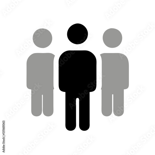 Group of three people with one highlighted person