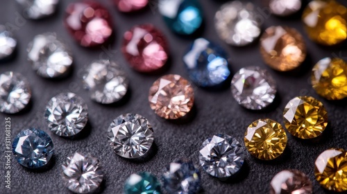 Wallpaper Mural Set of calibrated diamond color grading stones neatly arranged for assessment. Torontodigital.ca