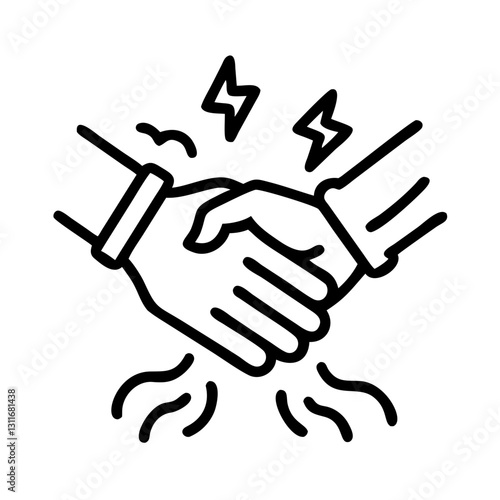 Handshake with electric shock effect