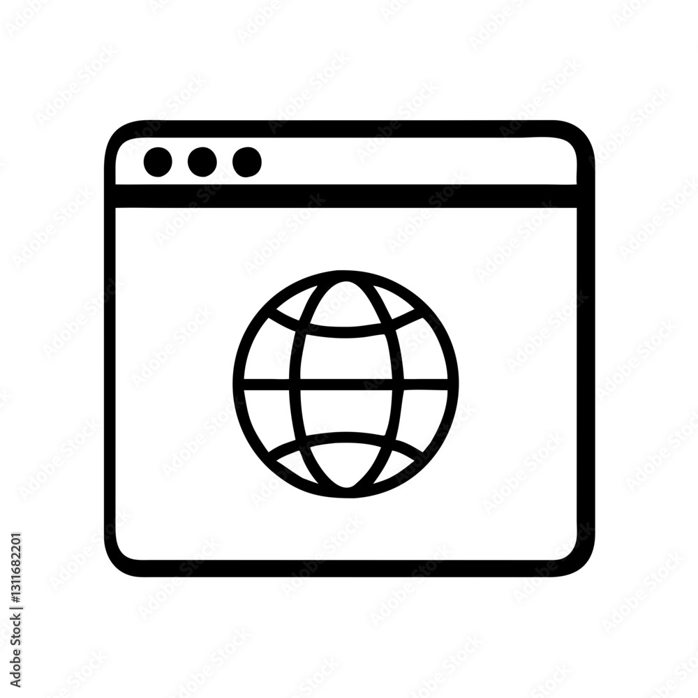 Minimalistic web browser window icon Minimalistic web browser window icon