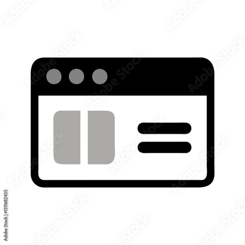 Web interface window with sidebar elements
