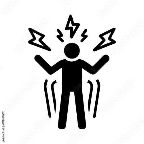 Silhouette of person absorbing electricity