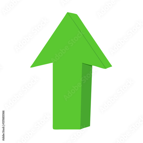 3D green upward arrow	