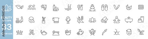 Beauty & Spa Icon Set – Massage, Skin Care, Sauna, Cosmetology, Wellness & Relaxation