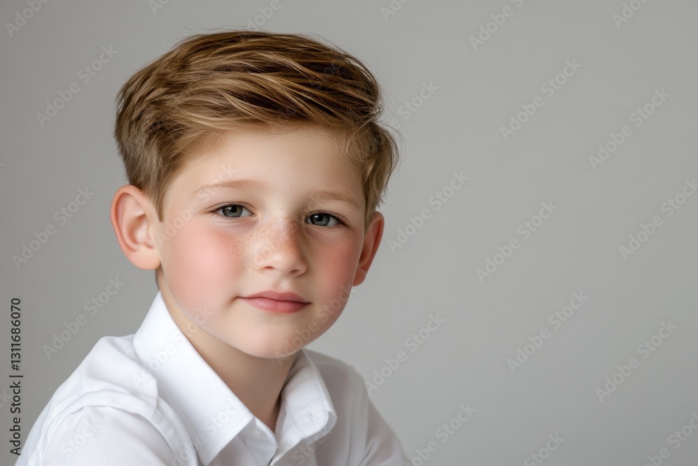 Professional portrait of a child in a clean studio setting with realistic lighting Professional portrait of a child in a clean studio setting with realistic lighting