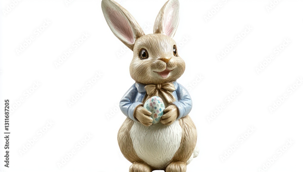 Fototapeta premium Gift and table decoration inspiration with a clear PNG Easter bunny.