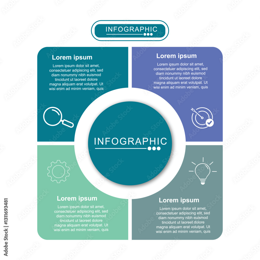 Business infographic template. 4 Step timeline journey. Process diagram, 4 options on white background, Info graph elements vector illustration. Business infographic template. 4 Step timeline journey. Process diagram, 4 options on white background, Info graph elements vector illustration.