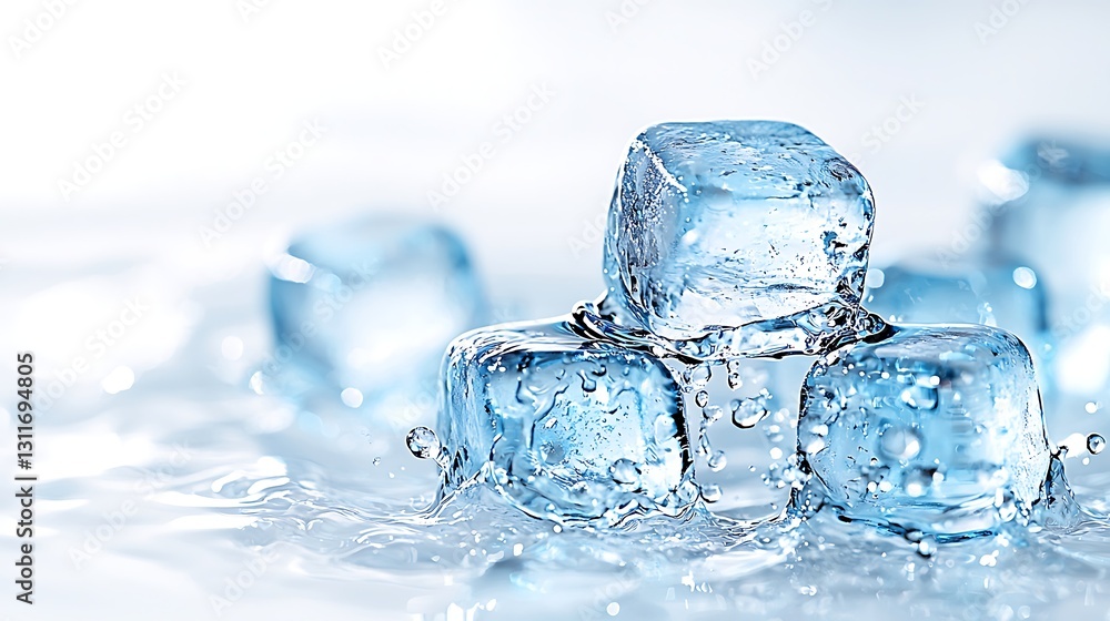 Melting ice cubes in water Melting ice cubes in water