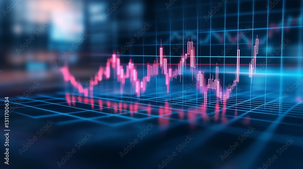Financial Stock Market Graph on Digital Screen Financial Stock Market Graph on Digital Screen