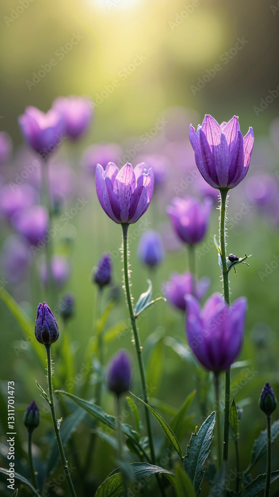A breathtaking stock photo of a vibrant field of purple wildflowers in full bloom, perfect for nature marketing and eco-friendly promotions. A breathtaking stock photo of a vibrant field of purple wildflowers in full bloom, perfect for nature marketing and eco-friendly promotions.