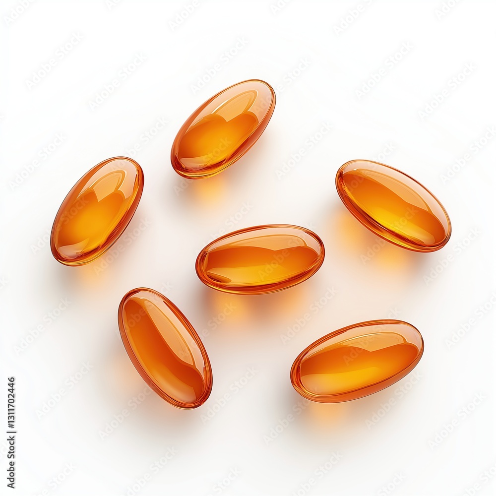 Small pile of capsules on white backgorund Small pile of capsules on white backgorund